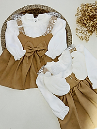 Melek Kanatlı sarı renk kız bebek elbise