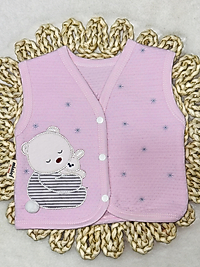 Ponponlu pembe renk Bebek yelek