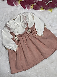 Çiçek detaylı kız bebek elbise