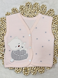 Ponponlu yavruağzı renk  Bebek yelek