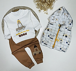 Truck temalı erkek bebek 3’lü takım