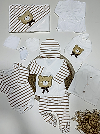 Ayıcık nakışlı bebek hastane çıkışı