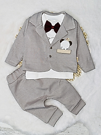 Erkek bebek ceketli 3'lü takım