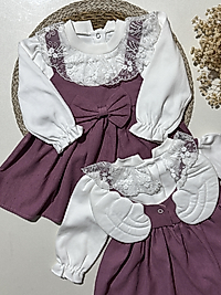 Melek Kanatlı  mor renk  kız bebek elbise