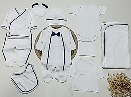 Papyonlu 10 parça erkek bebek hastane çıkışı