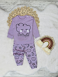 Bulut temalı Kız bebek 2'li takım