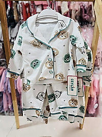 Düğmeli yeşil renk erkek bebek  pijama takımı