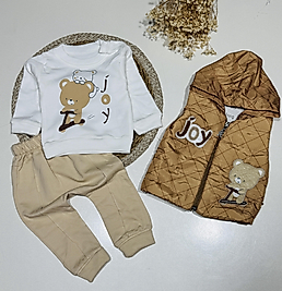 Yelekli erkek bebek takım