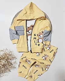 Cute bear erkek bebek 3’lü takım