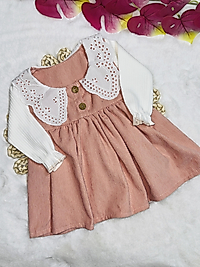 Güpürlü yaka kız bebek elbise