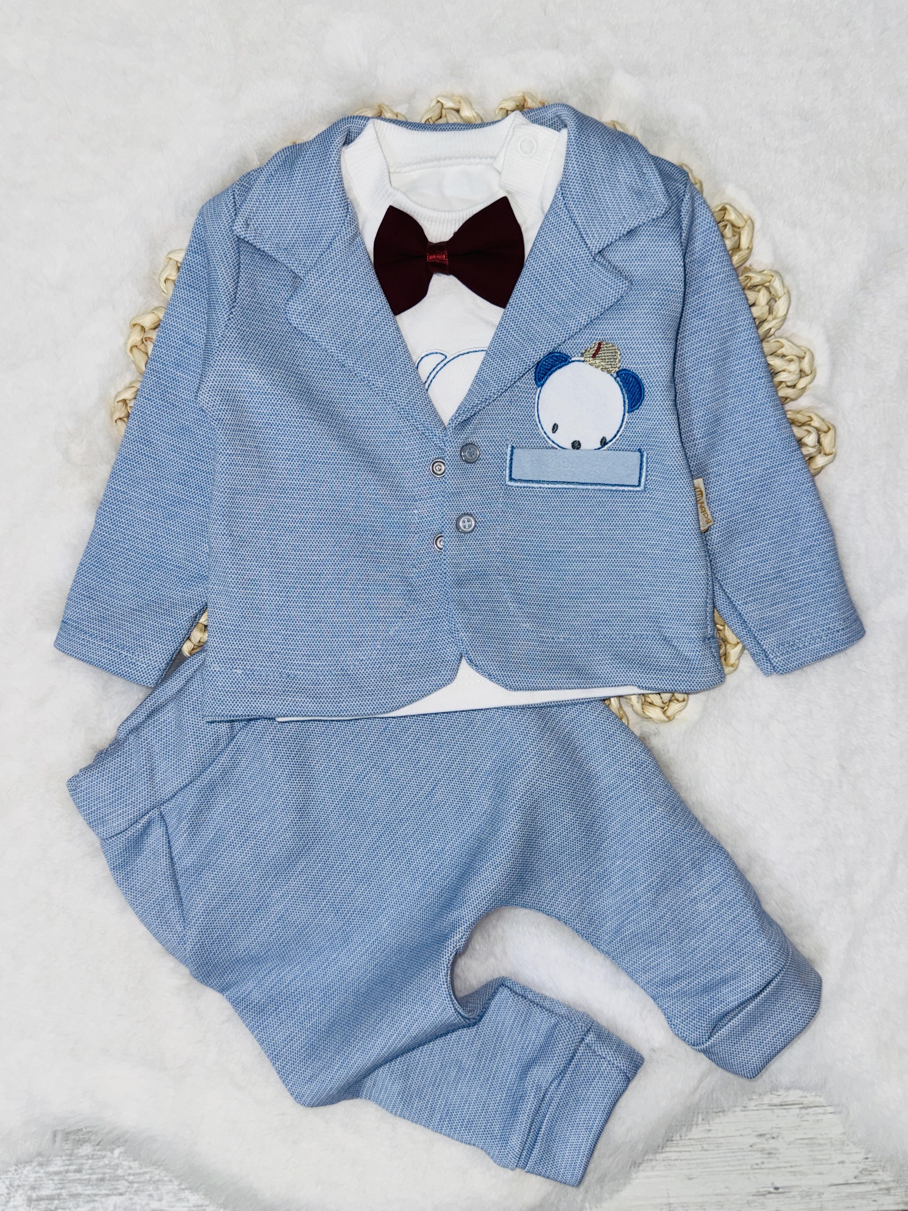 Erkek bebek ceketli 3 ‘lü takım