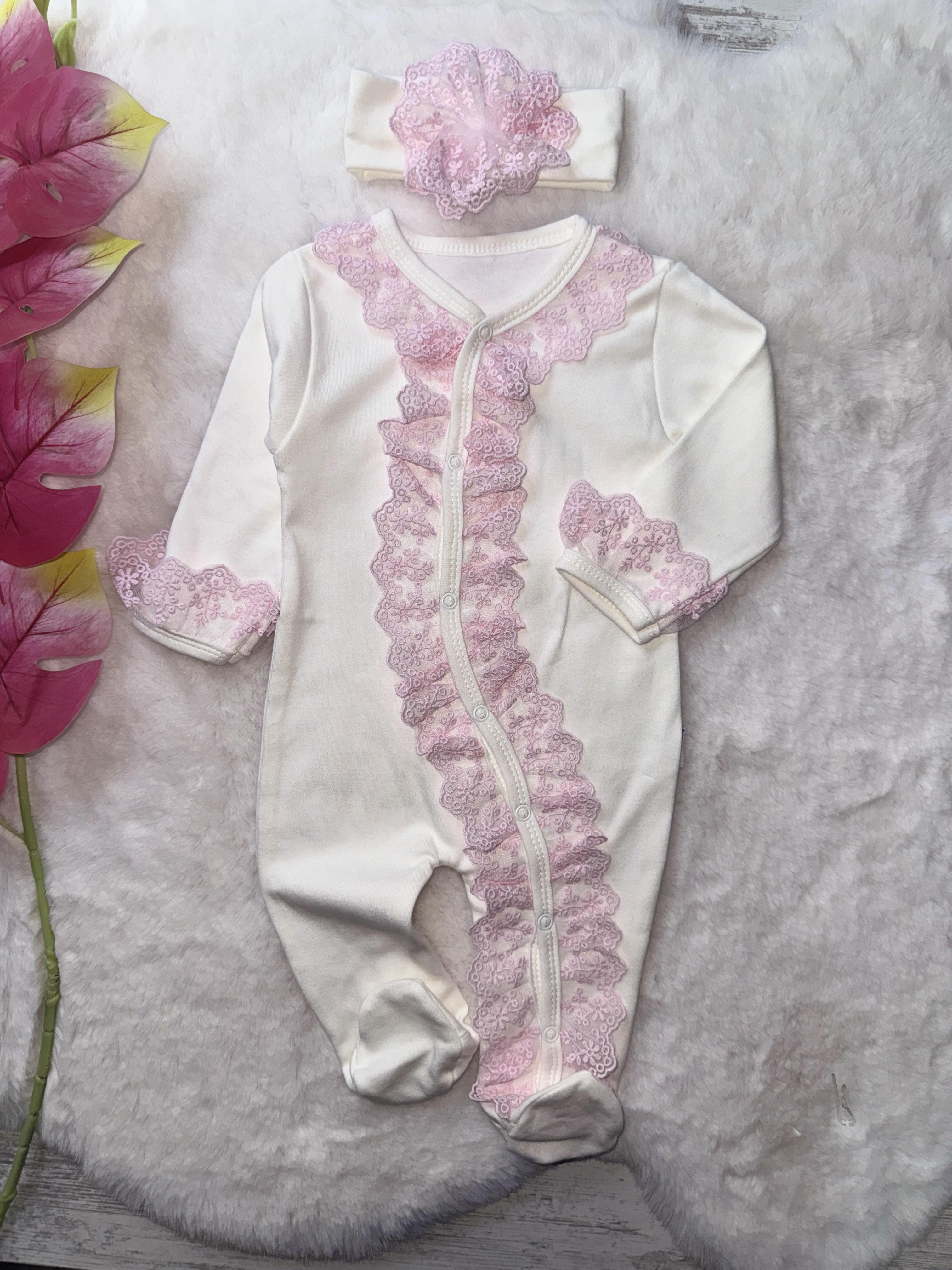 Kız bebek güpürlü tulum