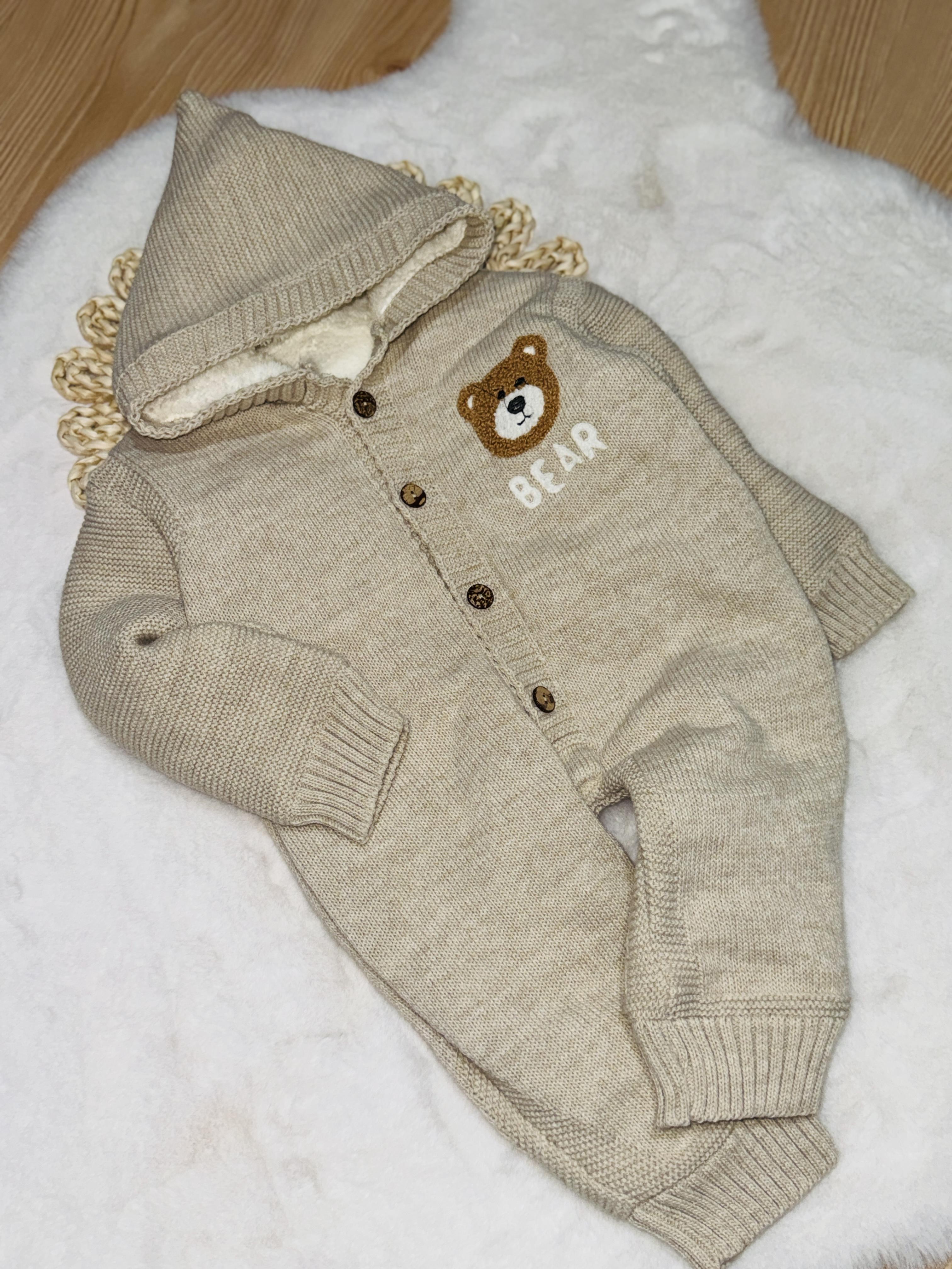 Uniseks çift katlı kışlık bebek tulum