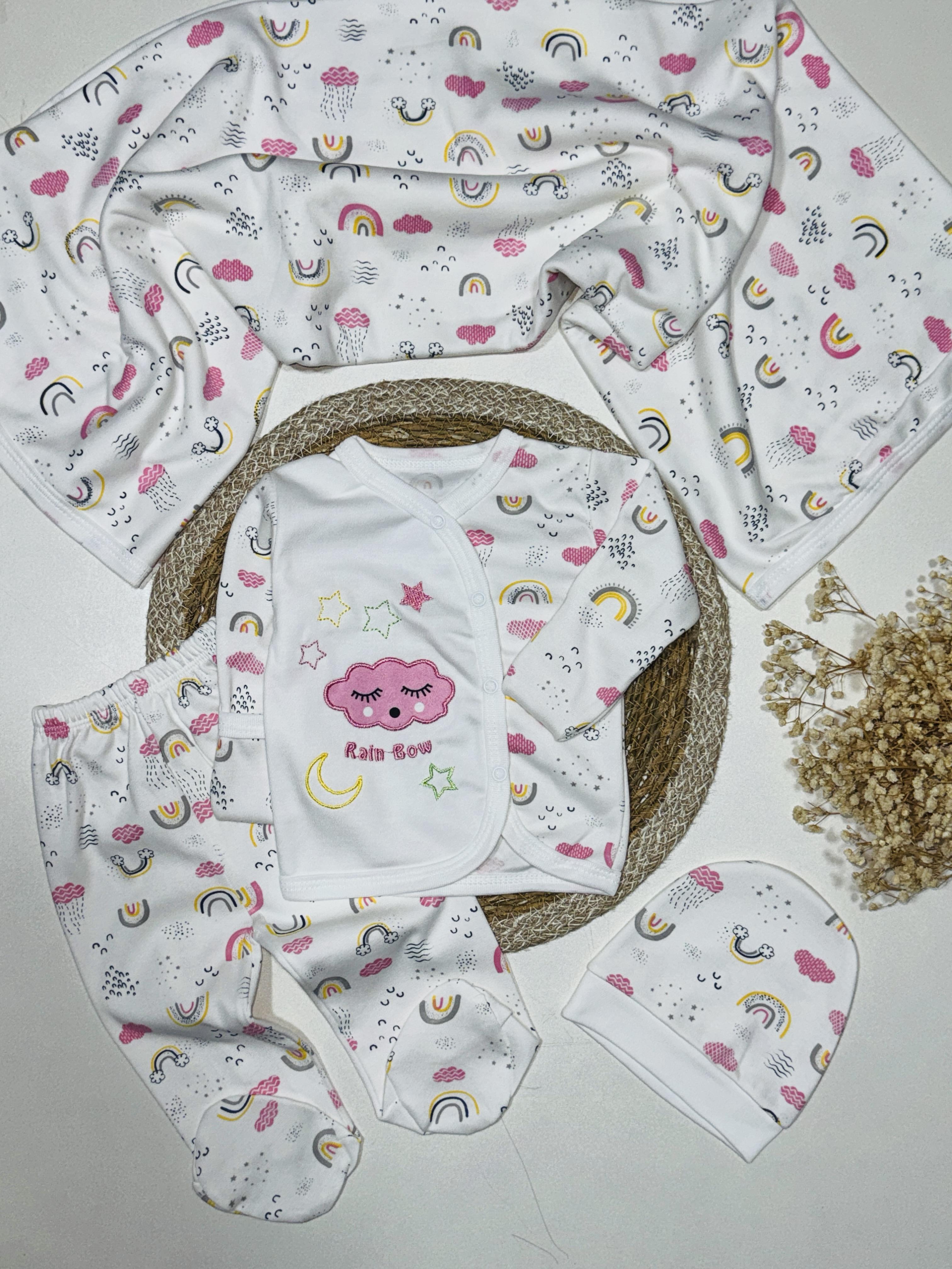 Battaniyeli, Bulut temalı kız bebek  hastane çıkış seti