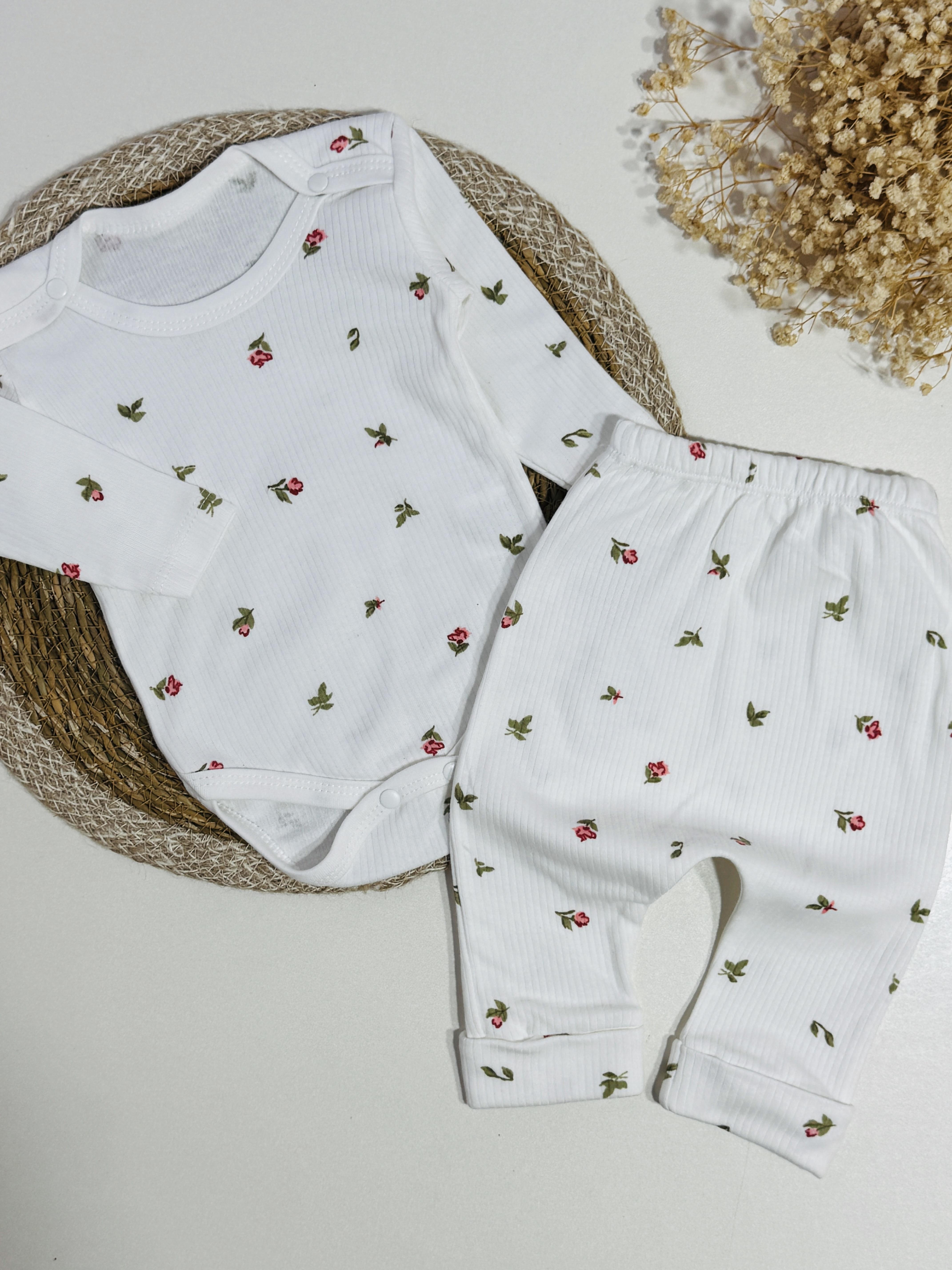 Lale temalı kız bebek 2’li takım