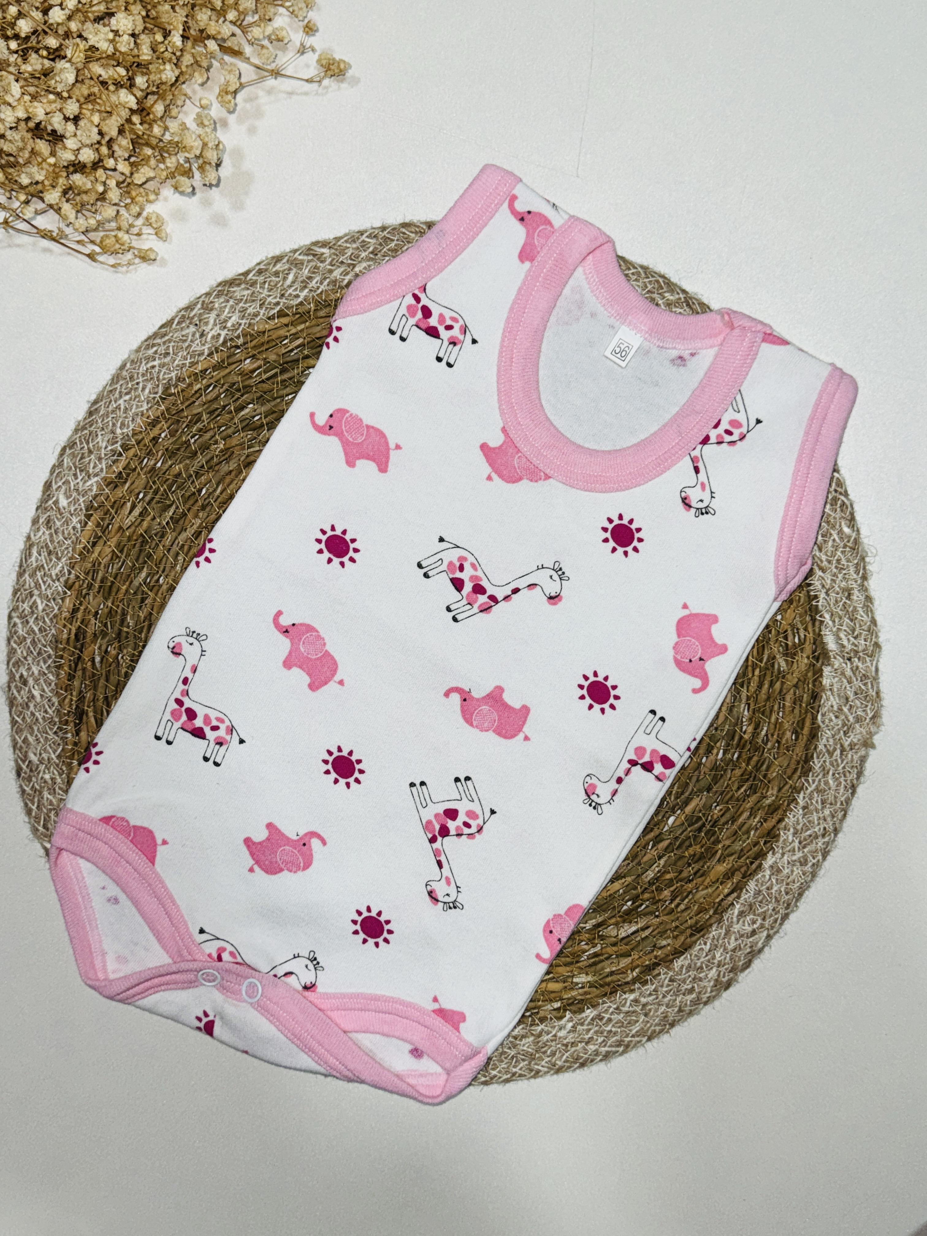 Fil temalı pembe çıtçıtlı badi